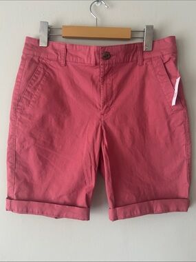 GAP Rose Pink Cotton Bermuda Shorts with Roll Cuff